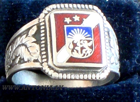 Ring with Latvian coat of arms