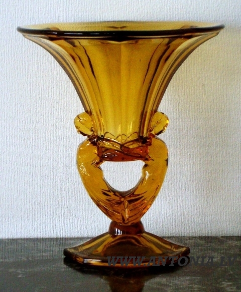 Amber glass vase