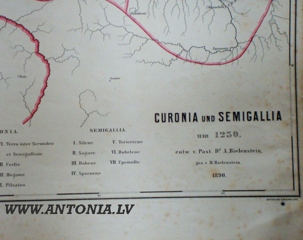 Atlas der ethnologischen Geographie des heutigen und des praehistorischen Lettenlandes, von Dr. A. Bielenstein. 