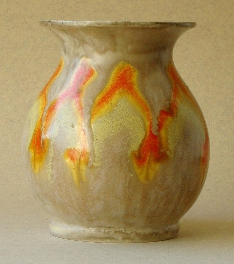 Vase with orange mottling
