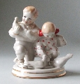 Statuette. Children with pigeons. Model author - S. Bolzan- Golembovska