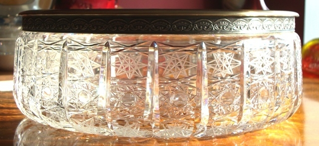 Crystal bowl with silver edging